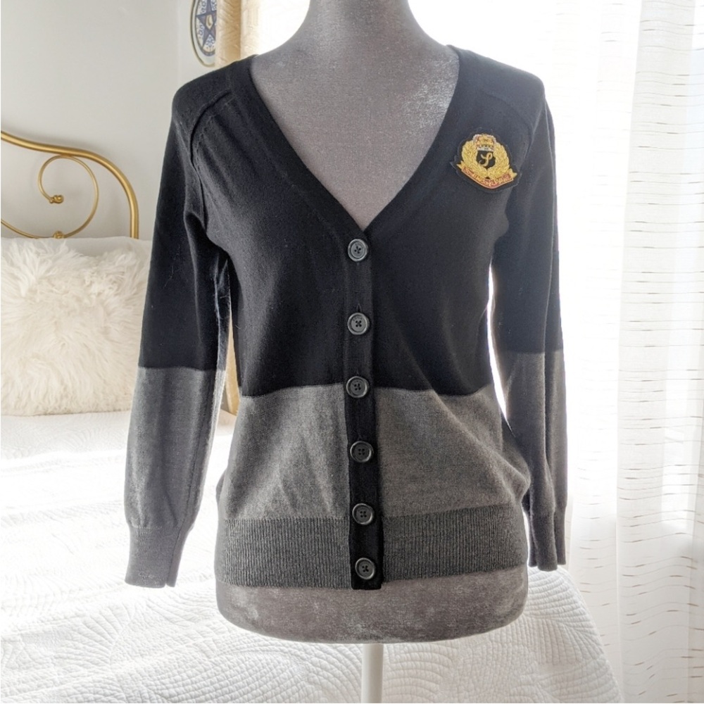 Sonia Rykiel  two way cardigan Black and Gray Cardigan